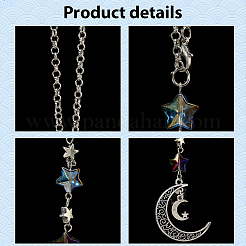 10 шт. 10 стиля подвесное украшение из сплава и стекла&nbsp;HJEW-SC0002-65