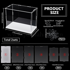 Витрины для пластиковых минифигурок с белыми основаниями&nbsp;ODIS-WH0043-151A