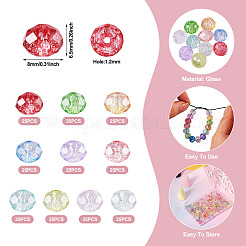 250шт 10 цвета прозрачные стеклянные бусины&nbsp;GLAA-TA0002-86