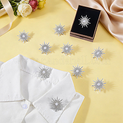 24 pieza de broches de plástico con rhinestone&nbsp;JEWB-WR00007