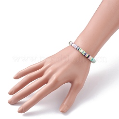 Braccialetto elasticizzato da surf per bambini con perline heishi in argilla polimerica fatto a mano&nbsp;BJEW-JB07228-01