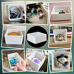 Quadratische transparente Schmuckverpackungsboxen aus Acryl mit Deckel&nbsp;CON-WH0085-169
