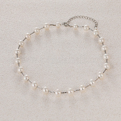 Элегантные ожерелья из круглого жемчуга и железных бусин для женщин ZH3328-1