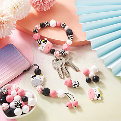 100шт 15 стильные силиконовые бусины SIL-TA0001-19