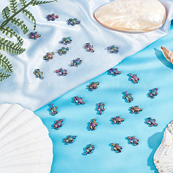 50шт стойка покрытие бусины из сплава цвета радуги FIND-SC0003-67