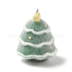 Рождественские подвески из непрозрачной смолы с эффектом флокирования FIND-A058-01C