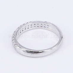 Латунные микро проложить пальцев кольца кубического циркония RJEW-E145-19P-19mm