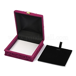 Scatole di gioielli in velluto con motivo floreale rosa&nbsp;X-VBOX-O003-04