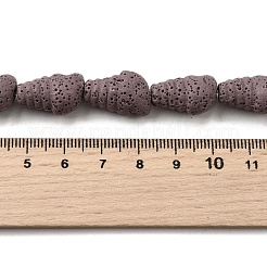 Нити бусин из окрашенной натуральной лавы G-A264-A01-01D