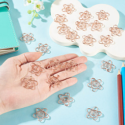 Clips de papel de hierro con forma de flor&nbsp;AJEW-TAC0006-32RG