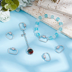 Латунь микропаве прозрачный кубический цирконий винт карабин брелоки&nbsp;KK-WH0062-242A-P