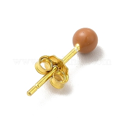 Круглые серьги-гвоздики с эмалью&nbsp;LS-EJEW-C020-01G-05