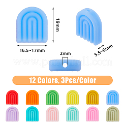 36шт 12 цвета силиконовые бусины SIL-DC0001-26