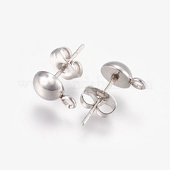 Фурнитура для сережек-гвоздиков из нержавеющей стали 201 STAS-F166-02P