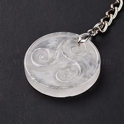 Брелок с подвеской трискеле/трискелион из натурального кристалла кварца KEYC-A031-01P-06