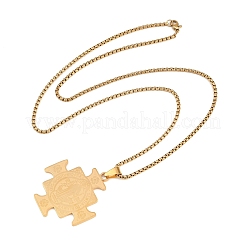 Pendentif croix avec médaille de saint Benoît en acier inoxydable 201 et chaîne en acier inoxydable 304.&nbsp;SA-H003-01G