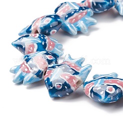 Perles en porcelaine manuelles&nbsp;X1-PORC-G002-54F
