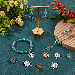 48 шт. 4-х цветные подвески в виде солнца из сплава в тибетском стиле&nbsp;TIBEP-SC0003-16