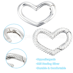 2 шт. 925 кольца-пружинки из стерлингового серебра&nbsp;STER-BBC0008-97