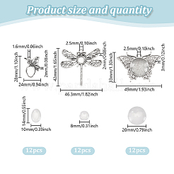 Подвеска в тибетском стиле из сплава с кабошонами из прозрачного стекла DIY-GO0002-31C