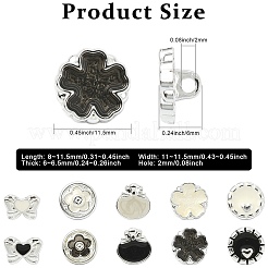 40 шт. 10 стиля пуговицы из сплава с тремя отверстиями на ножке&nbsp;BUTT-CJ0001-07