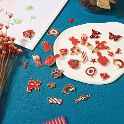 30 шт. 15 стиля подвесок из латуни и эмалевого сплава&nbsp;FIND-PJ0001-31