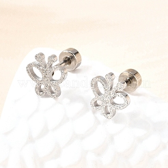 Серьги-гвоздики из нержавеющей стали 304 EJEW-H161-01P-C