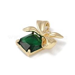 Подвески из латуни со стразами на рождественскую тематику&nbsp;KK-Z065-09G-02