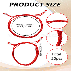 20шт полиэстеровые плетеные браслеты для женщин и девочек&nbsp;BJEW-LP0001-42