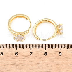 Micro ottone spianare zirconi Orecchini a cerchio&nbsp;EJEW-P346-04G-02