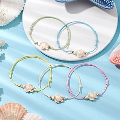 Bracciale sintetico con perline intrecciate in tartaruga turchese&nbsp;BJEW-JB11085