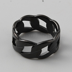 201 catene in acciaio inossidabile anello a dito cavo per uomo&nbsp;RJEW-WH0011-15A