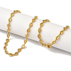 Ионное покрытие (ip) 304 нержавеющая сталь кофейные зерна цепочки ожерелья для женщин или мужчин NJEW-A029-01A-G