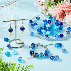 60 Stück 12 Farben blaues Farbthema Glas European Beads&nbsp;GPDL-TA0001-10