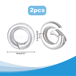 2 pieza 925 anillos de resorte de plata esterlina&nbsp;STER-AR0001-16A