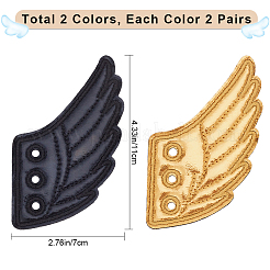 4 пара двухцветной ткани с фетровыми украшениями для обуви DIY-GF0009-86A