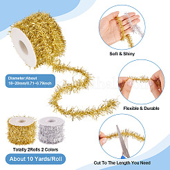 20 ярд двухцветной пластиковой блестящей мишуры AJEW-TA0002-16