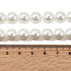 Круглые бусины из экологически чистого окрашенного стекла с жемчугом&nbsp;HY-A002-10mm-RB001