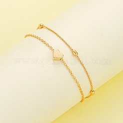 Ожерелья и двухслойные браслеты из искусственного жемчуга в форме сердца и пластика FS-WGC2DB5-01