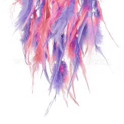 Железная тканая паутина/сетка с подвесками из перьев&nbsp;AJEW-B017-09