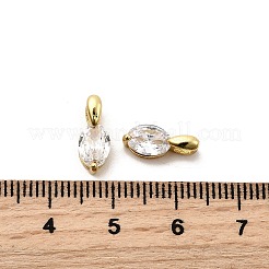 Подвески из латуни с микропаве из кубических цирконий в форме конского глаза KK-C134-15G