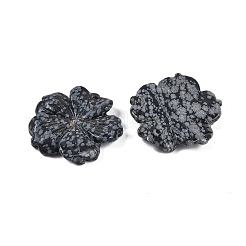 Подвески из натурального снежного обсидиана с резьбой&nbsp;G-B097-01A-10