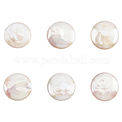 Nbeads perlas barrocas naturales perlas keshi, perla cultivada de agua dulce, plano y redondo, blanco floral, 12~13x4~6mm, agujero: 0.5 mm, aproximamente 6 unidades / caja