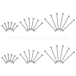 Unicraftale 304 Stainless Steel Eye Pins, Double Sided Eye Pins, Electrophoresis Black, 36x3x0.6mm, Hole: 1.6mm, 36pcs/box