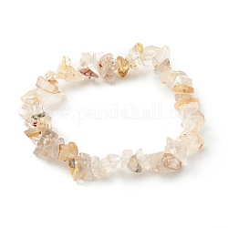 Bracelets de perles extensibles en quartz rutilé naturel pour enfants, diamètre intérieur: 1-3/4 pouce (4.5 cm)