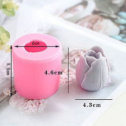 Moules en silicone pour bougies bricolage en forme de fleur, moules de résine, pour la fabrication de bougies parfumées, rose, 6x5.5 cm