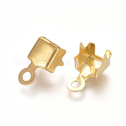 Brass Cup Chain Ends, Rhinestone Cup Chain Connectors, Golden, 8x4mm, Hole: 1.4mm, about 3.5mm inner diameterdiameter