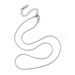 304 collier chaîne serpent ronde en acier inoxydable pour homme femme, couleur inoxydable, 15.83 pouce (40.2 cm)