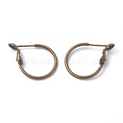 Pendientes de aro de latón, anillo, Bronce antiguo, 20x1.5mm, pin: 0.6 mm