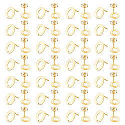 Dicosmetic 100 Stück Edelstahl-Ohrstecker, Hohlkreis-Ohrringe, Pfosten, goldene Donut-Ohrstecker mit 1.2 mm Öse und Ohrrückseite für DIY-Schmuckherstellung, Stift: 0.7 mm